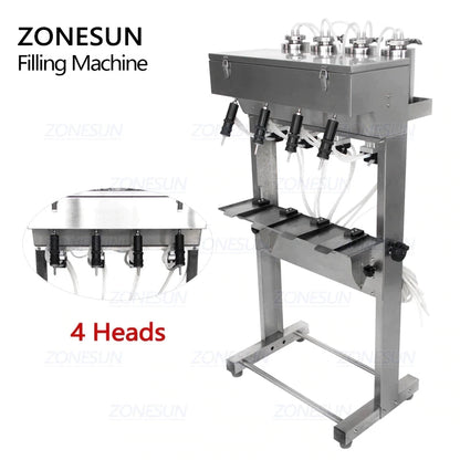 ZONESUN ZS-G400 Pneumatic Vacuum Liquid  Filling Machine Enolmatic Bottle Filler