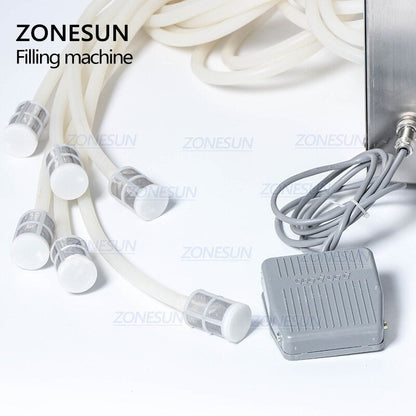 ZONESUN ZS-DPSP6 Máquina de llenado de líquidos con 6 boquillas, bolsa con boquilla vertical