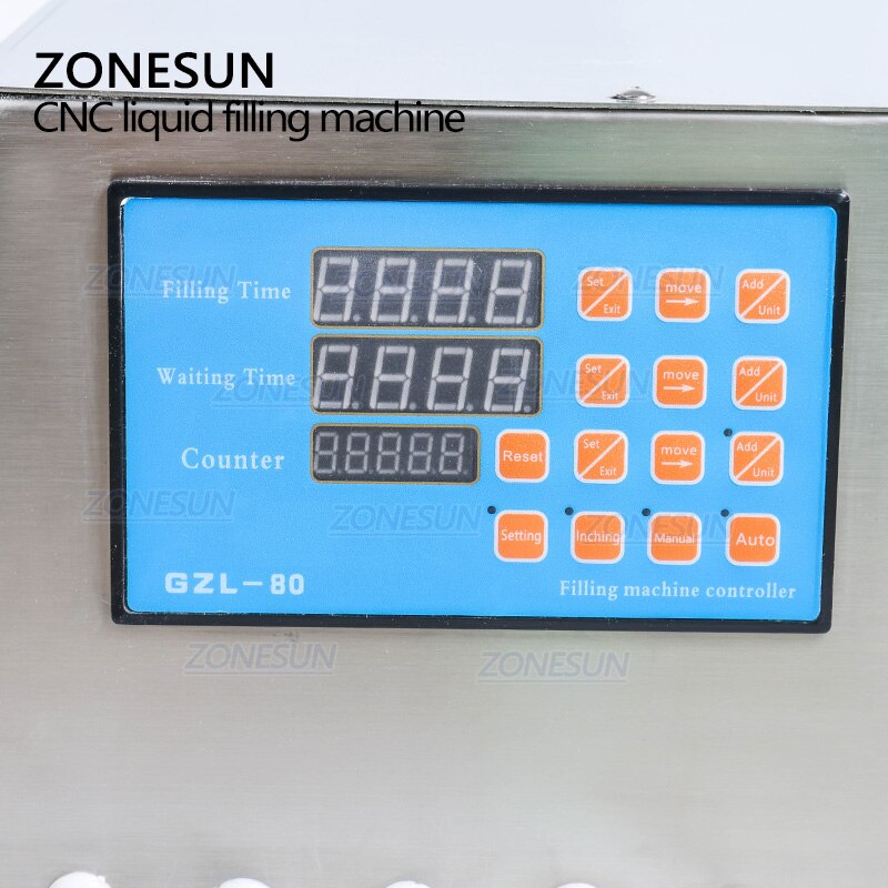 ZONESUN Digital Control 8 Nozzles Diaphragm Pump Liquid Filling Machine