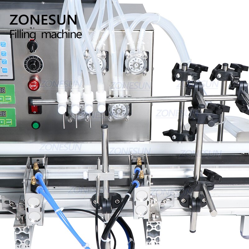 ZONESUN ZS-DTPP4W Riempitrice automatica di liquidi con pompa peristaltica a 4 ugelli