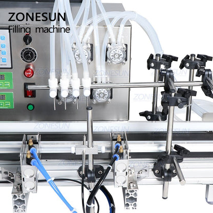 ZONESUN ZS-DTPP4W Máquina automática de llenado de líquidos con bomba peristáltica de 4 boquillas