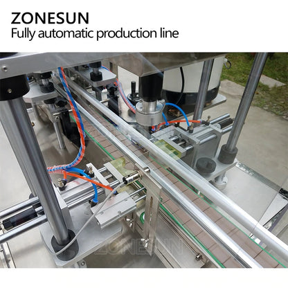 ZONESUN Vertical Type Electric 6 Nozzles Liquid Filling Capping Round Bottle Labeling Machine