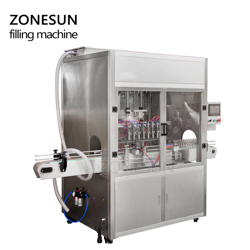 ZONESUN Automatic Pneumatic 4 Nozzles Liquid Filling Machine