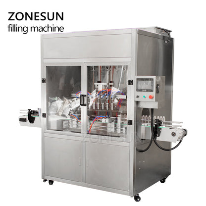 ZONESUN Automatic Pneumatic 4 Nozzles Liquid Filling Machine