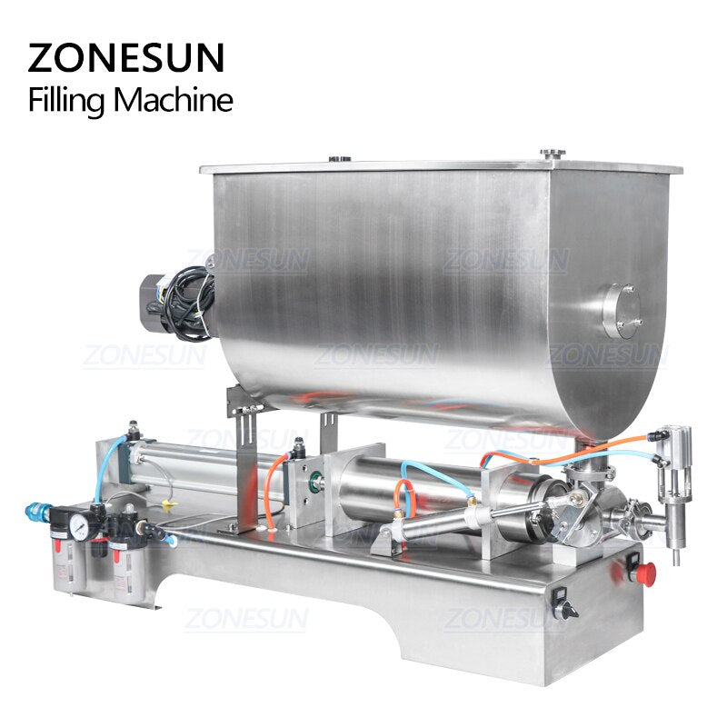 ZONESUN Pneumatic Paste Filling Machine With Mixer