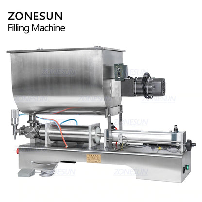 ZONESUN Pneumatic Paste Filling Machine With Mixer