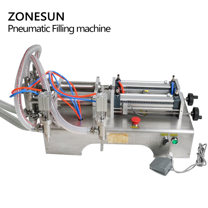 ZONESUN Pneumatic 2 Nozzles Liquid Filling Machine