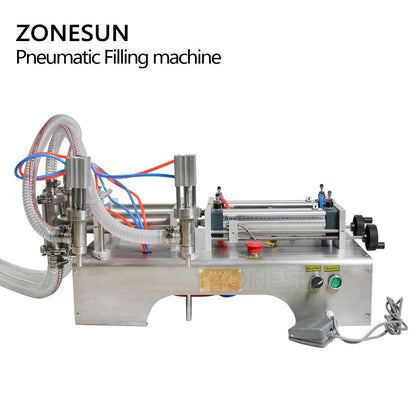 ZONESUN Pneumatic 2 Nozzles Liquid Filling Machine