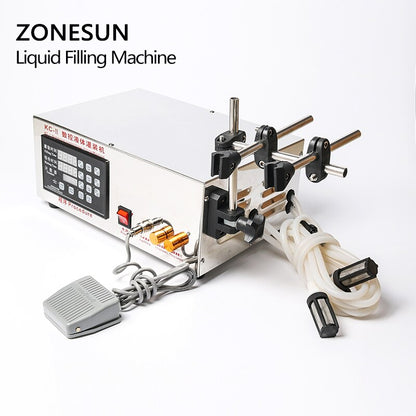 ZONESUN 5-3500ml Semi-automatic 2 Heads Diaphragm Pump Liquid Filling Machine