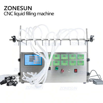 ZONESUN Electric 10 Nozzles Diaphragm Pump Liquid Filling Machine juice fruits drinking products high efficient machine