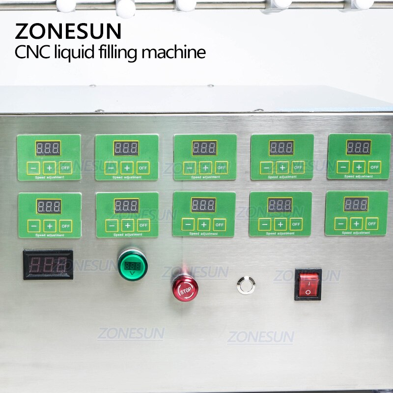 ZONESUN Electric 10 Nozzles Diaphragm Pump Liquid Filling Machine juice fruits drinking products high efficient machine