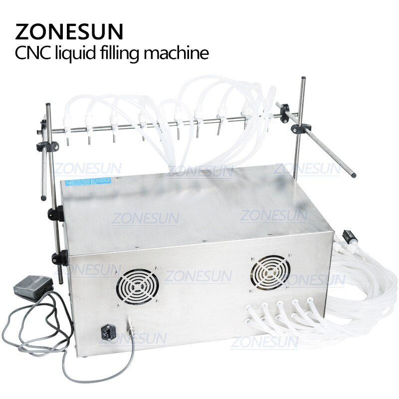 ZONESUN Electric 10 Nozzles Diaphragm Pump Liquid Filling Machine juice fruits drinking products high efficient machine