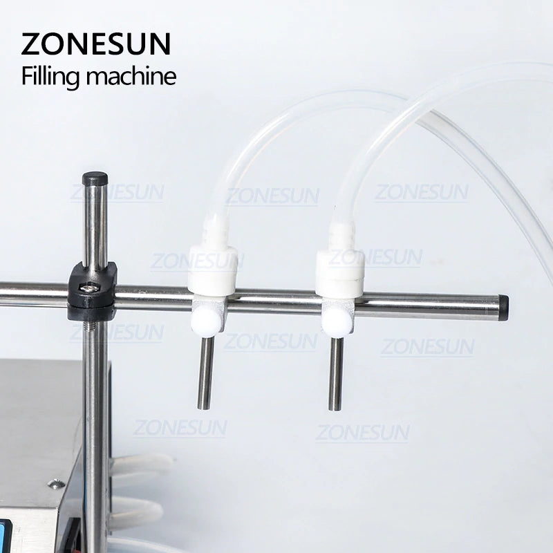 ZONESUN 3-3000ml Semi Automatic 2 Nozzles Gear Pump Liquid Filling Machine