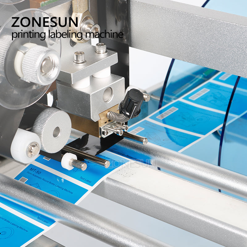 ZONESUN ZS-TB50D/T Semi Automatic Round Bottle Labeling Machine For Normal Transparent Label