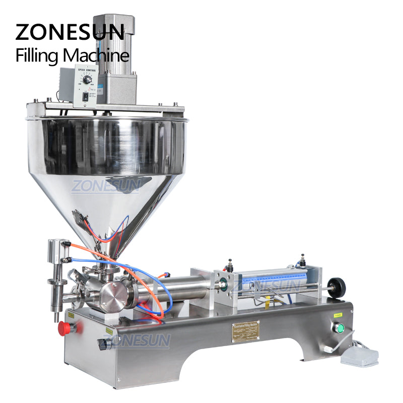 ZONESUN Pneumatic Paste Filling Machine With Mixer