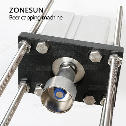 ZONESUN 26mm Pneumatic Semi Automatic Beer Lid Capping Machine