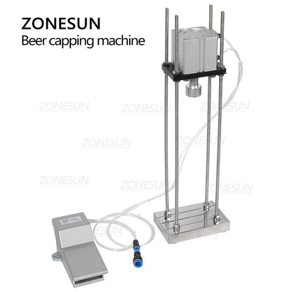 ZONESUN 26mm Pneumatic Semi Automatic Beer Lid Capping Machine