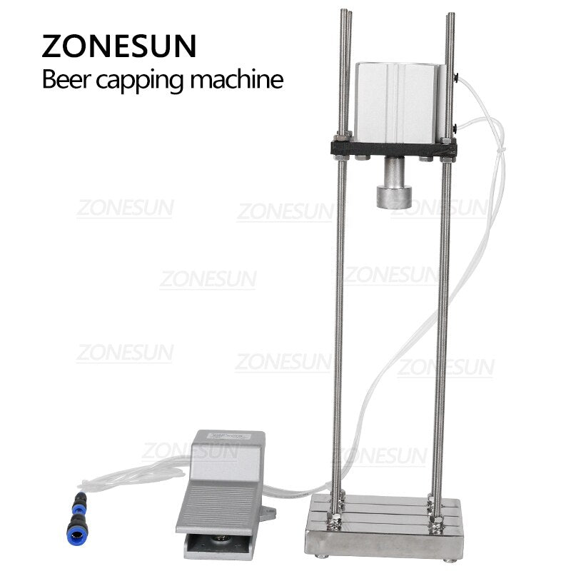 ZONESUN 26mm Pneumatic Semi Automatic Beer Lid Capping Machine