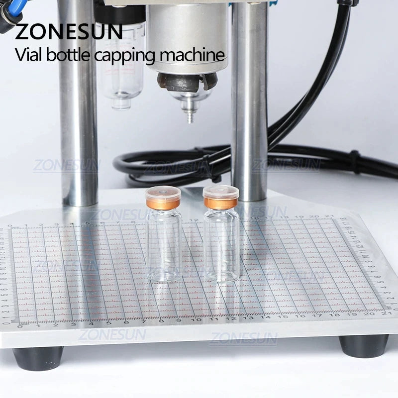 ZONESUN 13/15/20mm Pneumatic Penicillin Bottle Aluminum Plastic Capping Machine