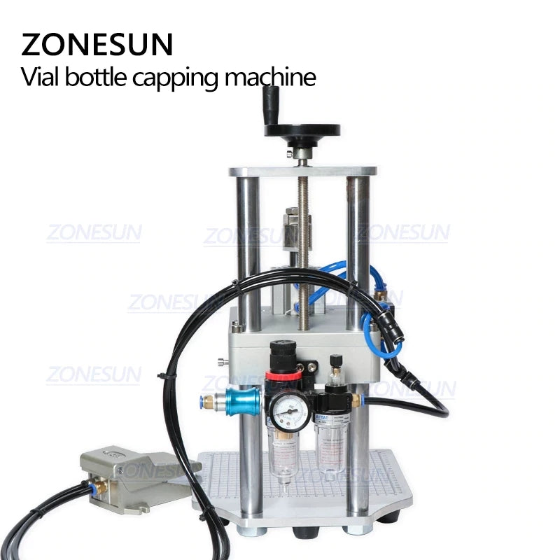 ZONESUN 13/15/20mm Pneumatic Penicillin Bottle Aluminum Plastic Capping Machine