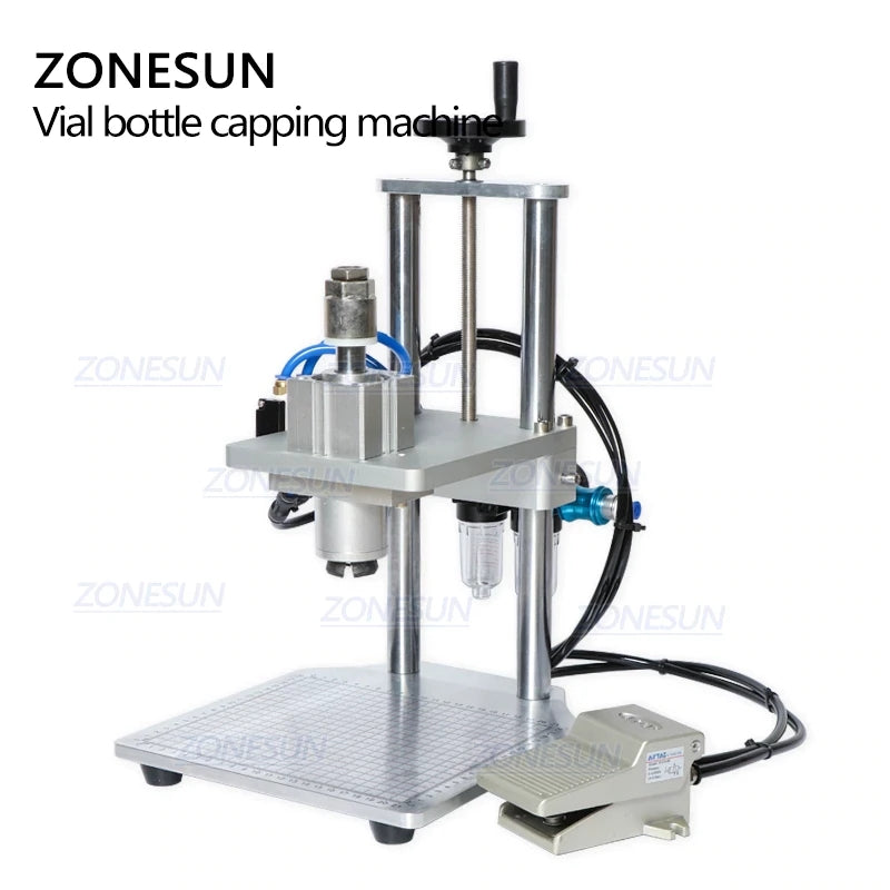 ZONESUN 13/15/20mm Pneumatic Penicillin Bottle Aluminum Plastic Capping Machine