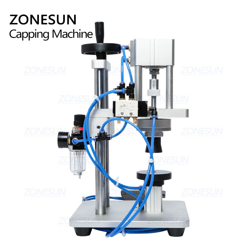 ZONESUN 13/15/18/20mm Pneumatic Perfume Vial Aluminum Plastic Capping Machine