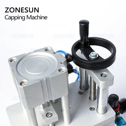 ZONESUN 13/15/18/20mm Pneumatic Perfume Vial Aluminum Plastic Capping Machine