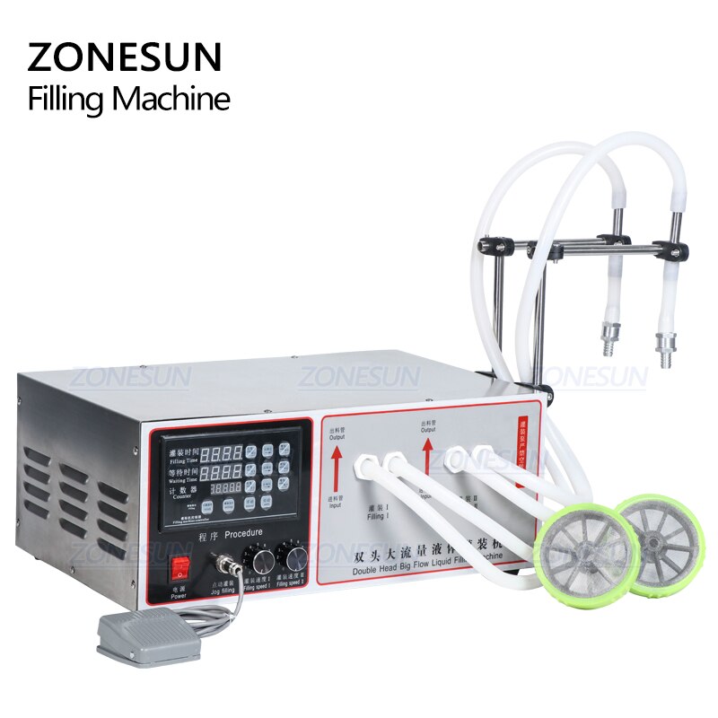 ZONESUN ZS-GFK17B High Flow Rate 2 Nozzles Diaphragm Pump Liquid Filling Machine