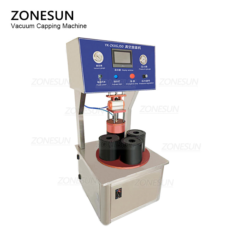 ZONESUN Custom Size 4 Heads Semi-automatic Vacuum Capping Machine