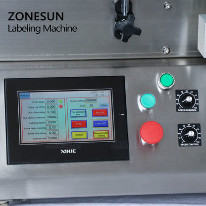 ZONESUN ZS-TB500 Double Side Round Bottle Positioning and Labeling Machine With Date Coder