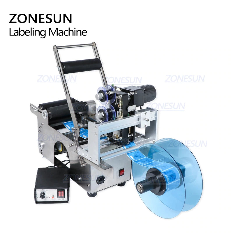 ZONESUN ZS-MT50D Semi Automatic Round Bottle Labeling Machine With Date Coder