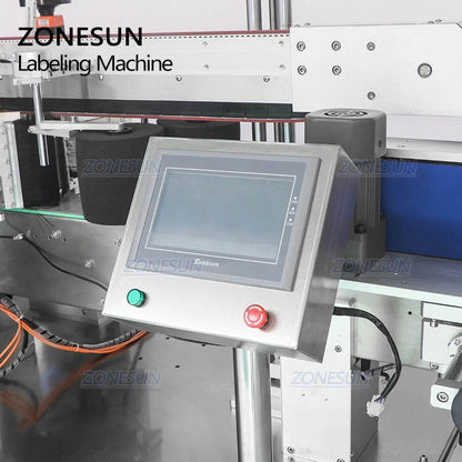 ZONESUN ZS-TB963 Double Side Round Square Bottle Labeling Machine For Normal Transparent Label