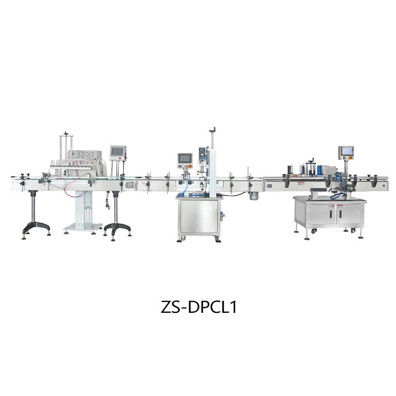 ZONESUN ZS-FAL180R9 / ZS-DPCL1 Linea di produzione di etichettatura e tappatura di riempimento automatica personalizzata 