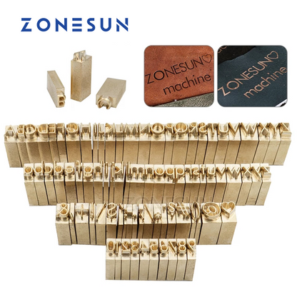 ZONESUN-Molde de sello de números, alfabeto y símbolos para máquina de estampado ZS-110A