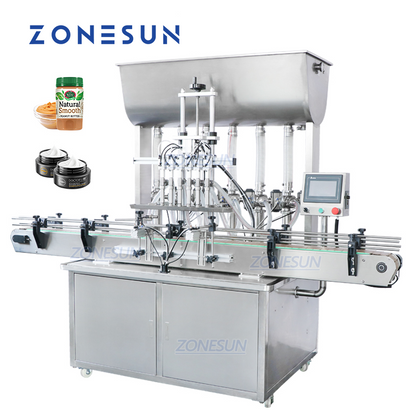 ZONESUN ZS-YT6T-6P Pneumatic Paste/Viscous Liquid Piston Pump Filling Machine