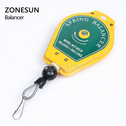 ZONESUN Spring Balancer 1.5kg-3.0kg Screwdriver Hanging Tool For Capping Machine